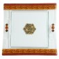 Glass Matzah Plate with Patterns of Fall