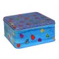 Decorated Tin Matzah Box by Yair Emanuel in Blue with Pomegranate Design