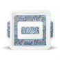29x25cm Blue Matzah Plate with Jerusalem Paintings