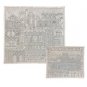 Yair Emanuel Hand Embroidered Matzah Cover  With Jerusalem Background In Silver