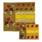 Yair Emanuel Silk Matzah Cover Set with Pomegranates on Gold Background