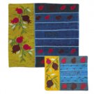 Yair Emanuel Silk Matzah Cover Set with Colorful Pomegranates