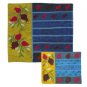 Yair Emanuel Silk Matzah Cover Set with Colorful Pomegranates