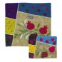Yair Emanuel Silk Matzah Cover Set with Pomegranates