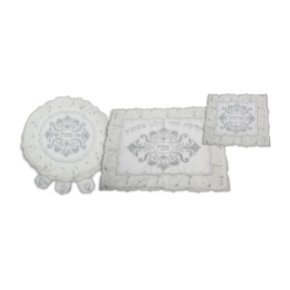 Three piece embroidered seder covers