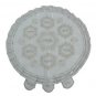 White Matzah Cover with Seder Plate Design and Tabs in Gold and Silver