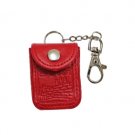 Tehillim Case Keychain with Western Wall and Jerusalem in Bordeaux Leather