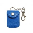 Tehillim Case Keychain with Western Wall in Blue Leather