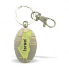 6cm Oval Shaped Key Holder with Map of Israel