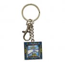5 cm nickel spinning key ring with scene of Jerusalem in English