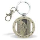 5 cm nickel key ring with Israeli flag and Star of David