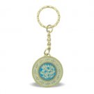 4 cm golden key ring with a floral pattern and Hebrew