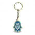 4 cm golden key ring Hamsa with a Star of David
