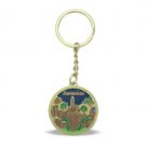 4 cm golden key ring with a scene of Jerusalem