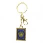 5 cm golden key ring with scene of Jerusalem in epoxy paints