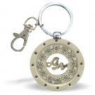 Set of 5 Metal Circular Keychains with Stars of David Engravings