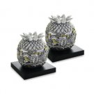 11 Centimeter Pomegranates in Polyresin with Wooden Platforms