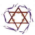 Yair Emanuel Wood Star of David Tambourine with Tassels
