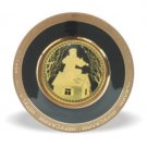 15 cm. Gold and Black Ceramic Plate with Fiddler on the Roof design
