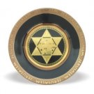 15 cm. Gold and Black Ceramic Magen David Jerusalem Plate