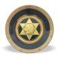 15 cm. Gold and Black Ceramic Magen David Jerusalem Plate