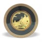 15 cm. Black and Gold Oval Ceramic City of David Plate in Russian
