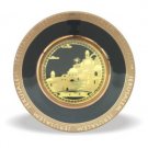 15 cm. Black and Gold Oval Ceramic Jerusalem City of David Plate in English