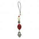 Cellphone Pendant with Beaded Hamsa Pendant and Gems