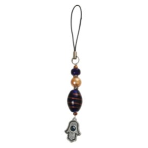 Cellphone Pendant with Beaded Hamsa Pendant