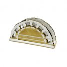 14cm White Ceramic Napkin Holder with Gold Jerusalem and “Shabbat Kodesh”