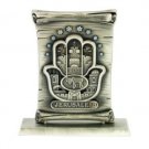 10cm Pewter Parchment with Hamsa and Jerusalem