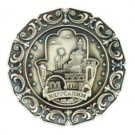 10 Centimeter Pewter Plate on a Stand with a Hamsa in Russian