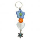 Acrylic Key Chain with Star of David and Blue Heart