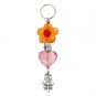 Acrylic Key Chain with Hamsa and Pink Heart