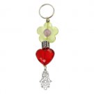Acrylic Key Chain with Hamsa and Heart
