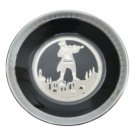 11 cm. Black and Silver Ceramic Fiddler on the Roof Plate