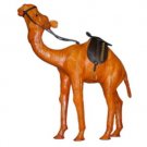 15 Centimeter Polyresin Standing Camel with Black Saddle Statuette