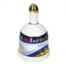 9 Centimeter “I Love Israel” Ceramic Bell with Jerusalem and Flag