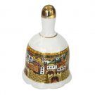 9 Centimeter White Ceramic Bell with Jerusalem and Russian Text