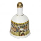 9 Centimeter Ceramic White Bell with a Scene of Jerusalem
