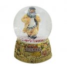 8 cm. Copper colored Glass Jerusalem Snow Globe with a Dancing Hassid