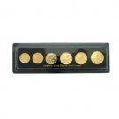 Set of 2 Six Gold Plated Coins of Israel in a Plastic Case