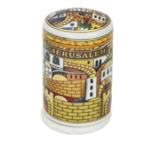 7 Centimeter Ceramic Toothpick Dispenser with Jerusalem