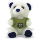 16 cm. White and Green Stuffed Teddy Bear with IDF Shirt.