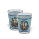 Pair of Shot Glasses with Hamsa and Mazal