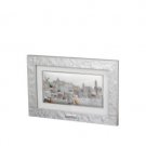 Hazorfim Brushed Sterling silver and Aluminum Picture Frame with Jerusalem Drawing