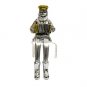 Polyresin Silver Sitting Hassidic Accordion Player Figurine with Cloth Legs
