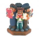 Six Studying Hassidim Figurine with Jerusalem Plaque in Polyresin