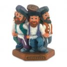 Six Dancing Chassidim Figurine with Jerusalem Plaque in Polyresin