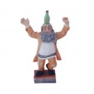 11 cm. Multicolor Polyresin Dancing Hassid Figurine with Dark Brown Base